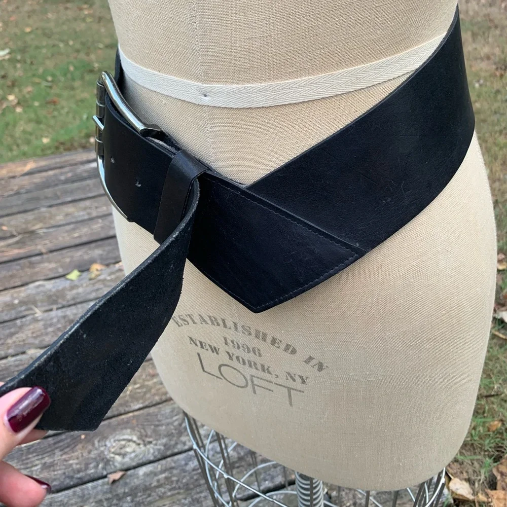 Funky Vintage Leather Oversized Waist Belt